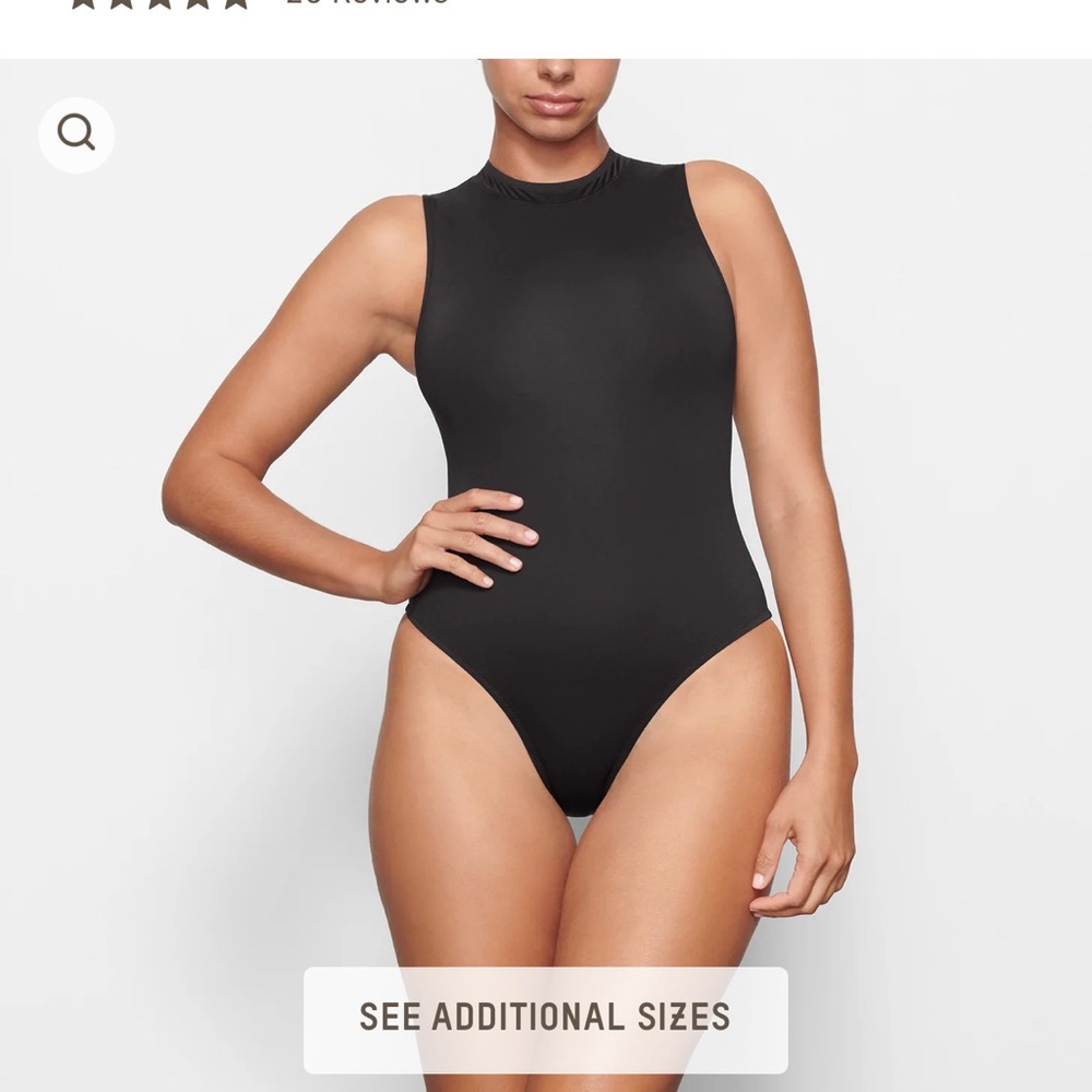 SKIMS Swim Sleeveless One Piece Swimsuit in Onyx Black 2X